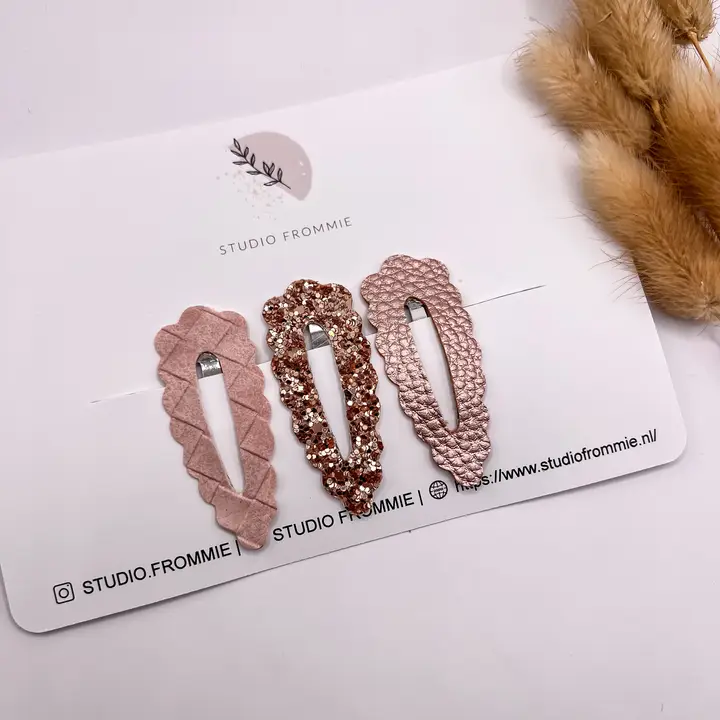 Haarclip rosa 3er