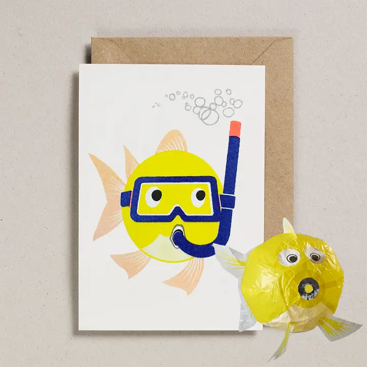 Karte Papierball Fisch