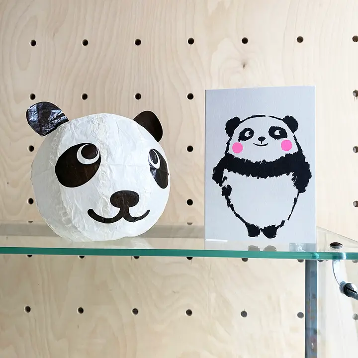 Karte Papierball Panda