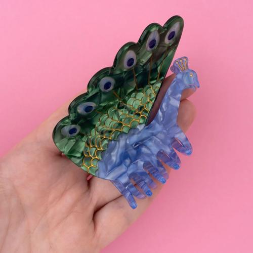 Peacock Hair Claw