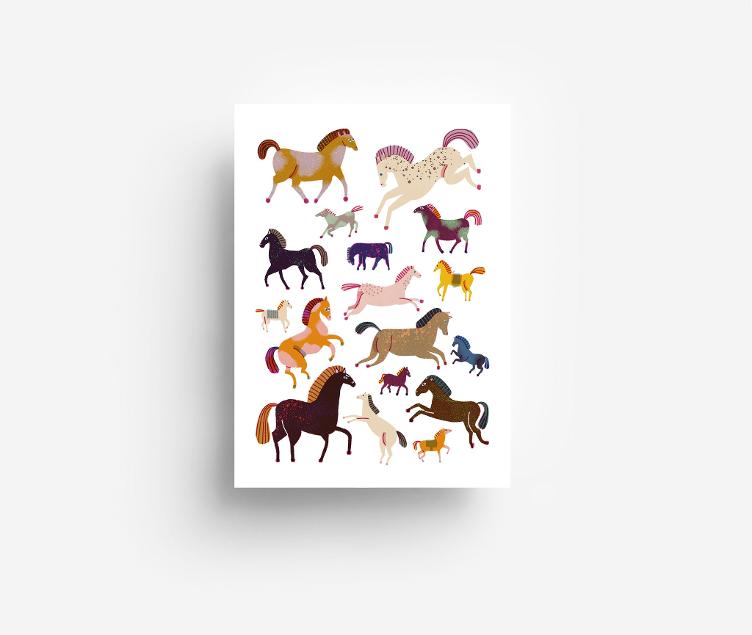 Postcard Horses