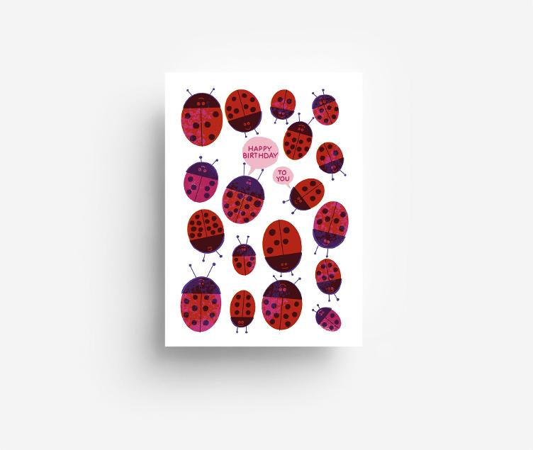 Postcard Ladybugs