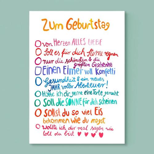 Postkarte Geburtstagswünsche