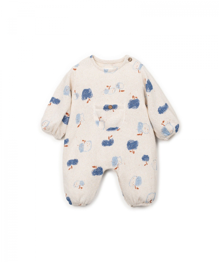 PRINTED JUMPSUIT APPLES blau