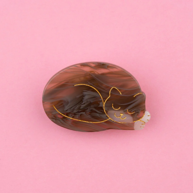 Sleeping cat Hair Clip