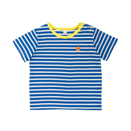 T-shirt smiley blau/weiss