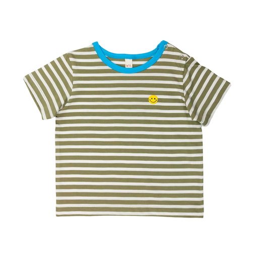T-shirt smiley olive/weiss